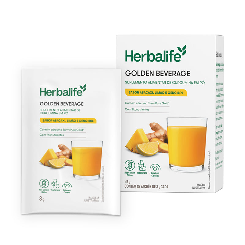 Herbalie Golden Beverage Abacaxi, Limão e Gengibre 15 sachê